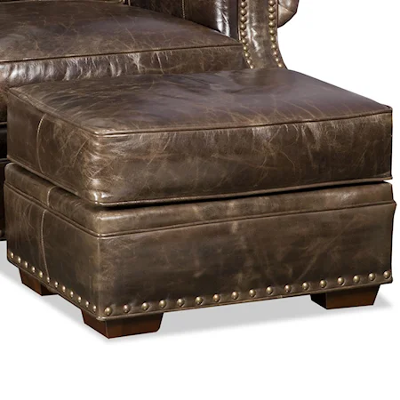 Ottoman with Nailhead Trim